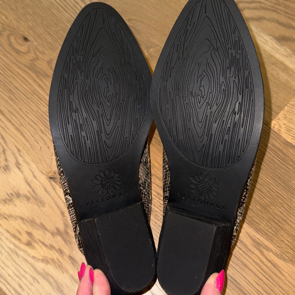 Yellow Box Lydia Python Mules - Picture 4 of 5